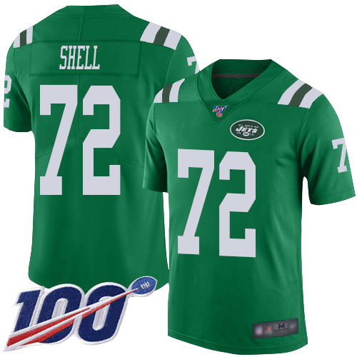 New York Jets Limited Green Men Brandon Shell Jersey NFL Football 72 100th Season Rush Vapor Untouchable